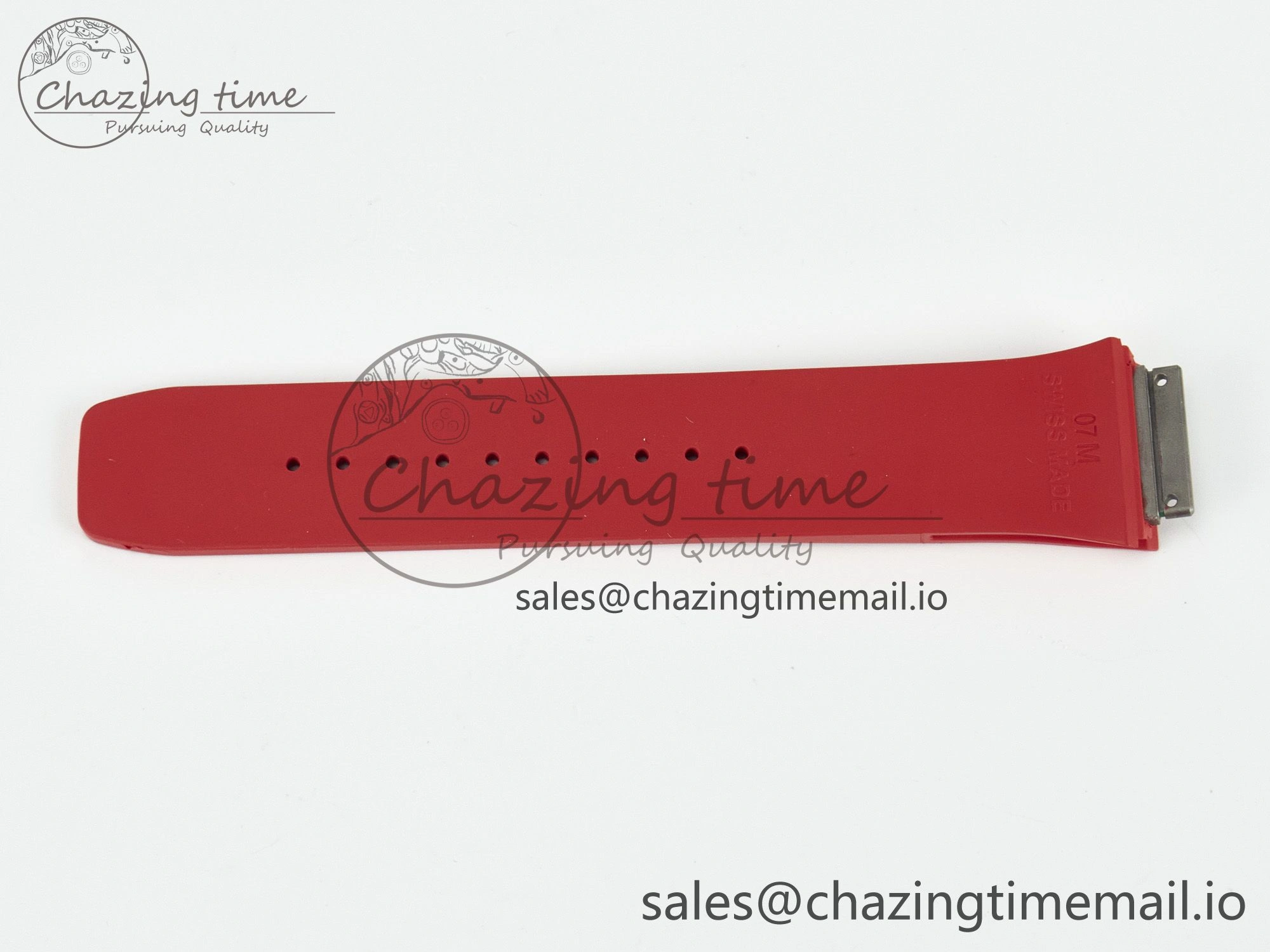 Sophisticated RM007 1:1 Best Edition Red Rubber Strap (Fits the Gen size) 4075