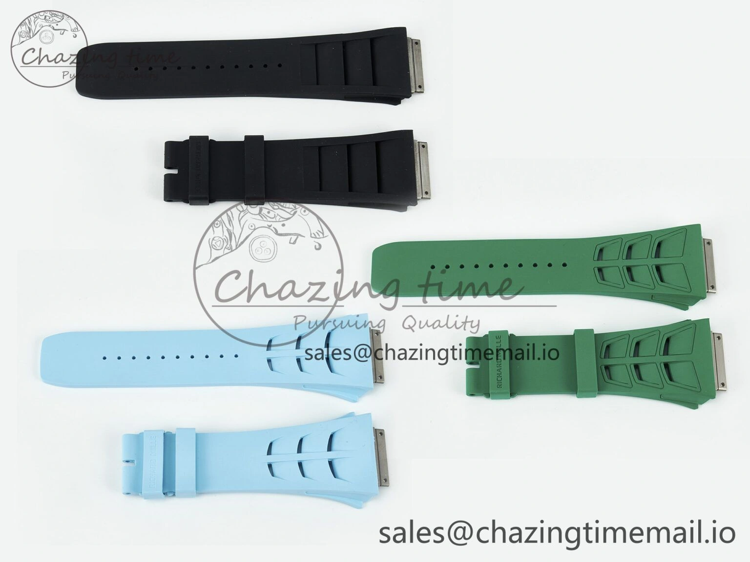 RM011 1:1 Best Edition Black Blue Green Rubber Strap (Fits the Gen size) AllSeason 4077