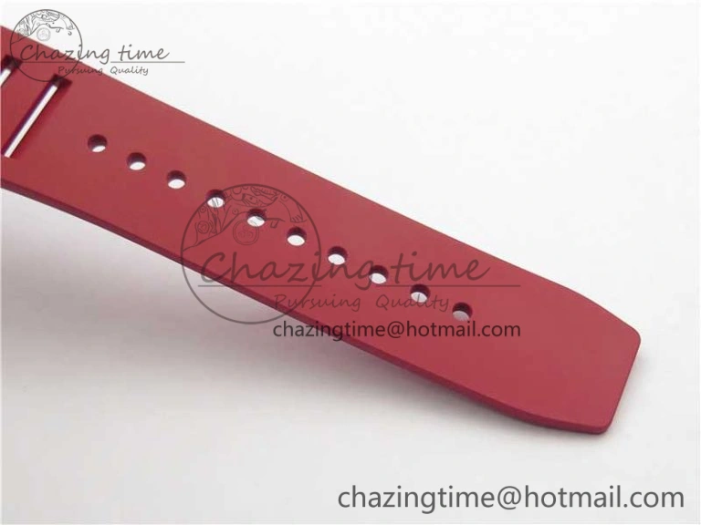 Contemporary RM011 Carbon Case Carbon Bezel Chronograph KVF 1:1 Best Edition Skeleton Dial Red RG on Red Rubber Strap A7750 V 9423