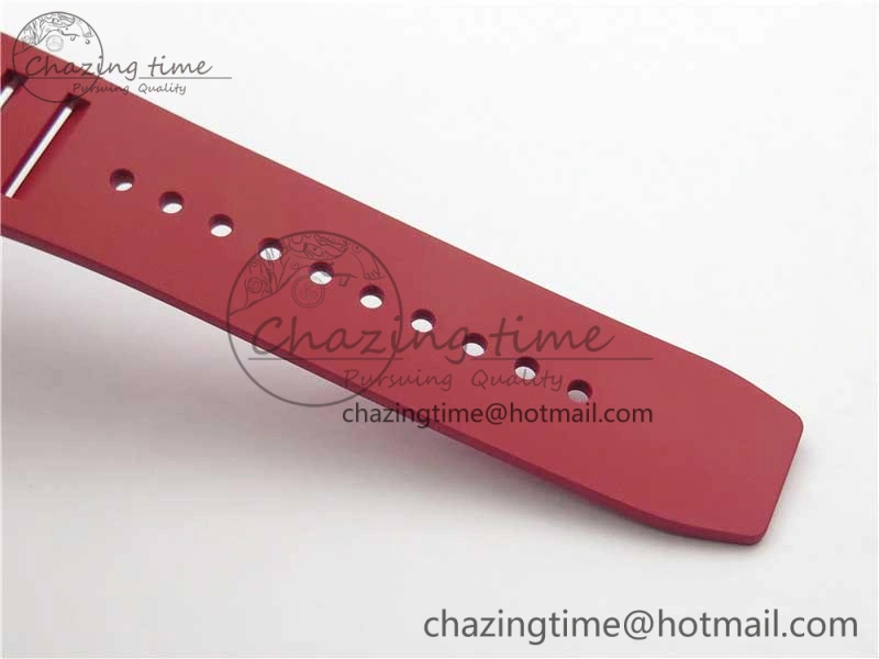 Contemporary RM011 Carbon Case Carbon Bezel Chronograph KVF 1:1 Best Edition Skeleton Dial Red RG on Red Rubber Strap A7750 V 9423