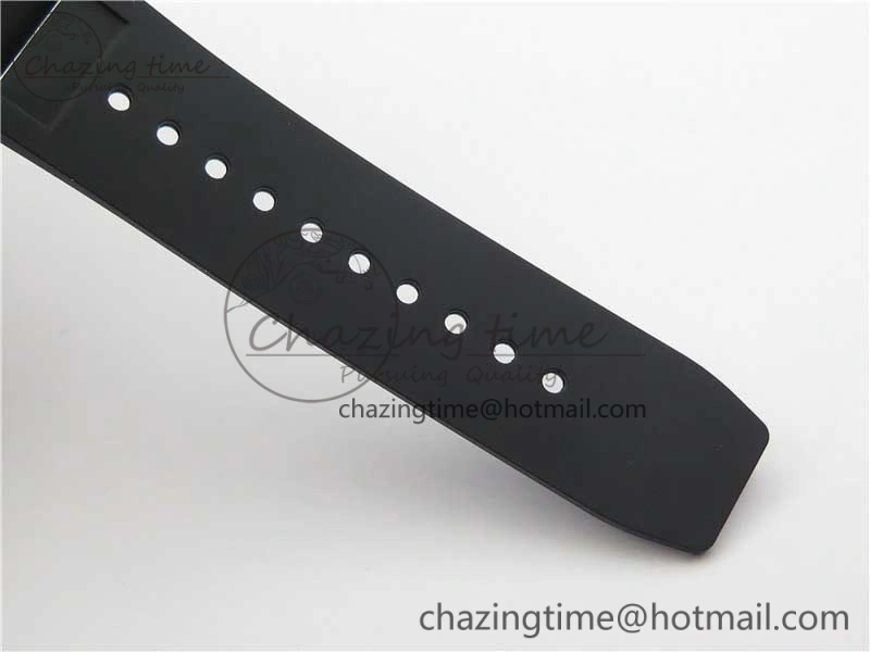 RM011 Carbon Case Carbon Bezel Chronograph KVF 1:1 Best Edition Skeleton Dial on Black Rubber Strap A Resilient 9429