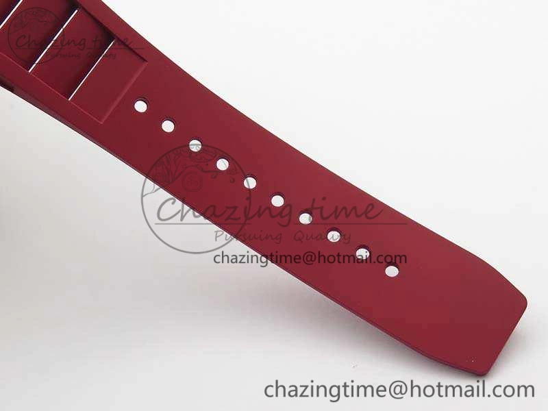 RM011 Carbon Case Chrono KVF 1:1 Best Edition Carbon Bezel Skeleton Dial On Rubber Strap A Unisex 9527