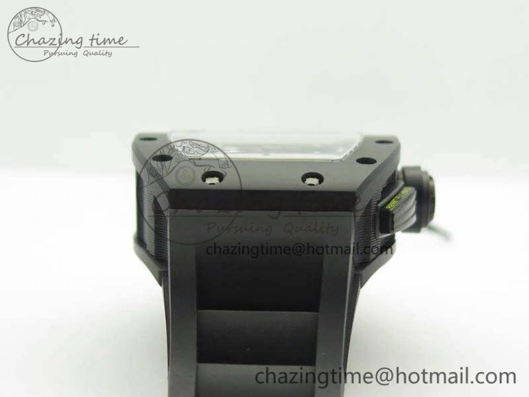 Thermal RM011 Carbon Case Chrono KVF 1:1 Best Edition Ceramic Bezel Skeleton Dial On Rubber Strap A 9500