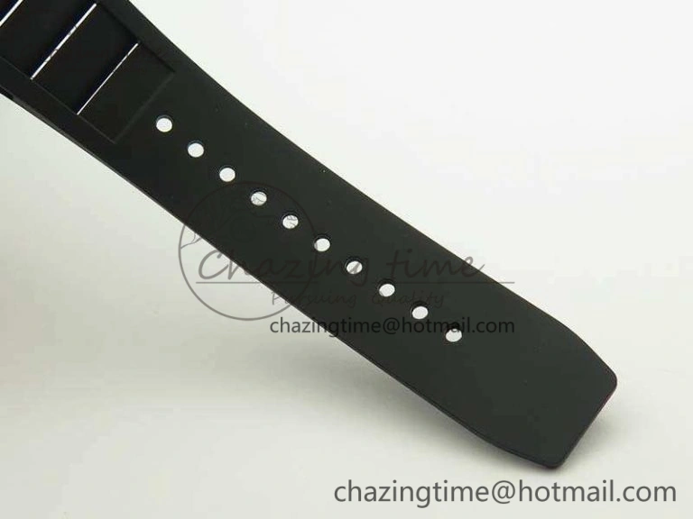 Thermal RM011 Carbon Case Chrono KVF 1:1 Best Edition Ceramic Bezel Skeleton Dial On Rubber Strap A 9500