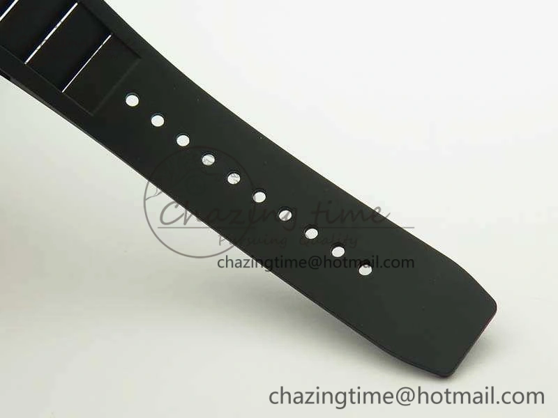 Thermal RM011 Carbon Case Chrono KVF 1:1 Best Edition Ceramic Bezel Skeleton Dial On Rubber Strap A 9500