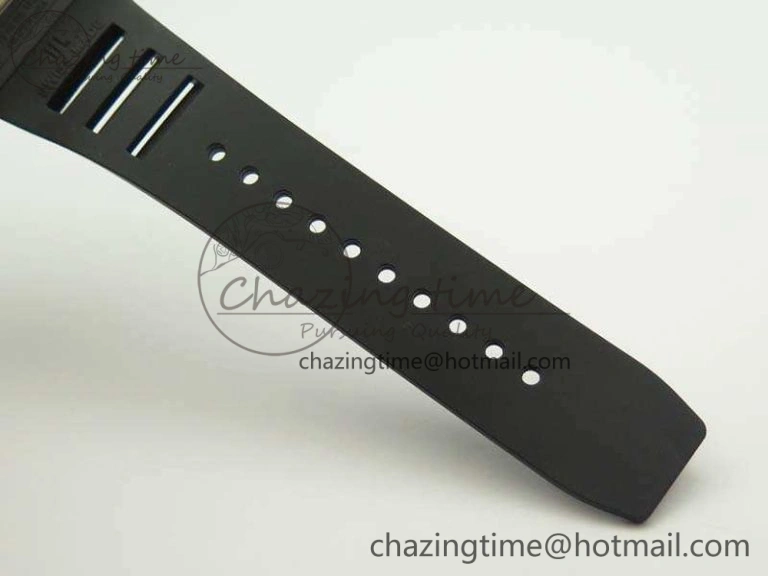 Thermal RM011 Carbon Case Chrono KVF 1:1 Best Edition Ceramic Bezel Skeleton Dial On Rubber Strap A 9500