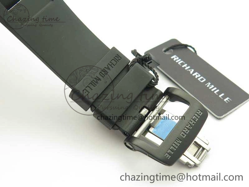 Thermal RM011 Carbon Case Chrono KVF 1:1 Best Edition Ceramic Bezel Skeleton Dial On Rubber Strap A 9500