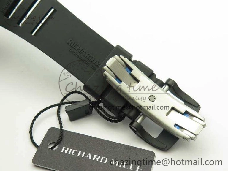Thermal RM011 Carbon Case Chrono KVF 1:1 Best Edition Ceramic Bezel Skeleton Dial On Rubber Strap A 9500