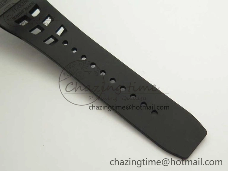 Breathable RM011 Carbon Case Chrono KVF 1:1 Best Edition Crystal Skeleton Yellow Dial on Racing Rubber Strap A 9465