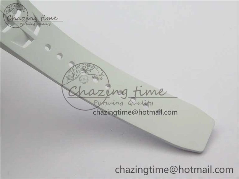 RM011 Carbon Case Chrono KVF 1:1 Best Edition Crystal Skeleton Yellow Dial on White Racing Rubber Strap A DailyWear 9436