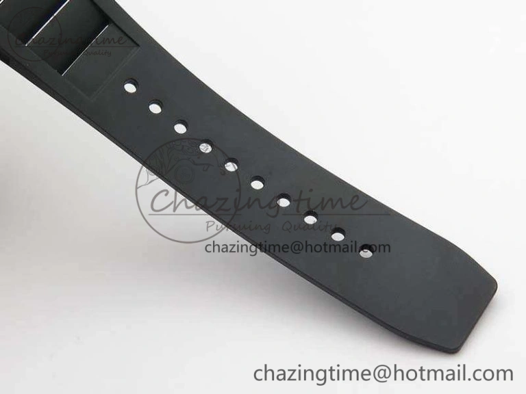 Neat RM011 Ceramic Chrono KVF 1:1 Best Edition Crystal Skeleton Dial Black On Black Rubber Strap 9528