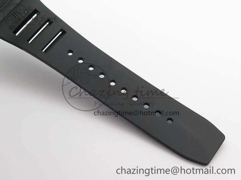 Neat RM011 Ceramic Chrono KVF 1:1 Best Edition Crystal Skeleton Dial Black On Black Rubber Strap 9528