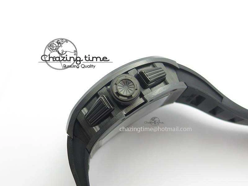 ZipUp RM011 Felipe Massa Black Ceramic DLC RMF Black Crown On Black Rubber Strap A 9552