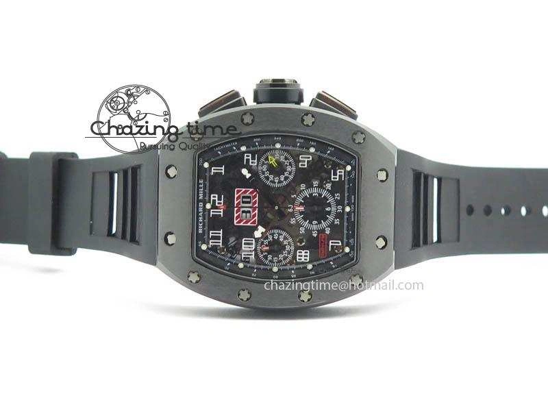 ZipUp RM011 Felipe Massa Black Ceramic DLC RMF Black Crown On Black Rubber Strap A 9552