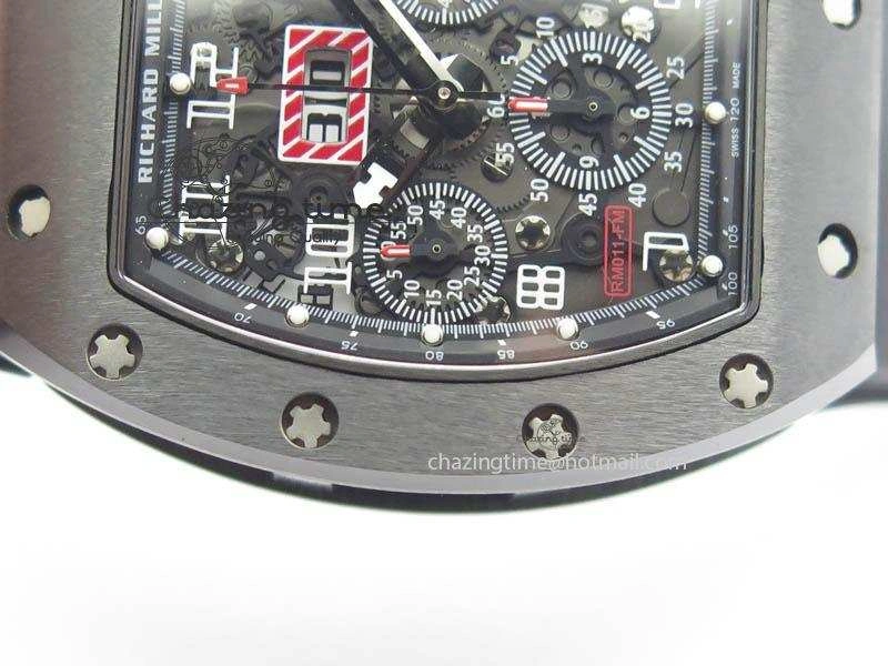 ZipUp RM011 Felipe Massa Black Ceramic DLC RMF Black Crown On Black Rubber Strap A 9552