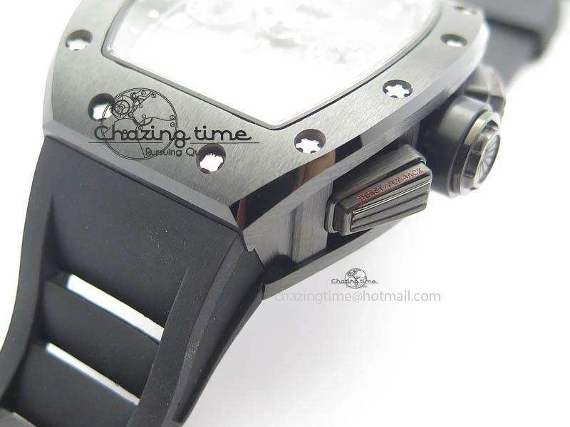 ZipUp RM011 Felipe Massa Black Ceramic DLC RMF Black Crown On Black Rubber Strap A 9552
