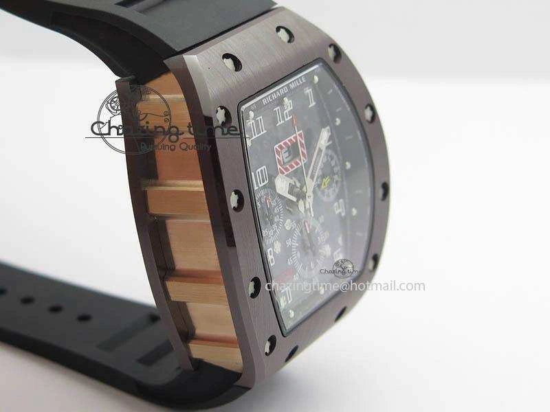 RM011 Felipe Massa Black Ceramic RG RMF Black Crown On Black Rubber Strap A Bright 9546