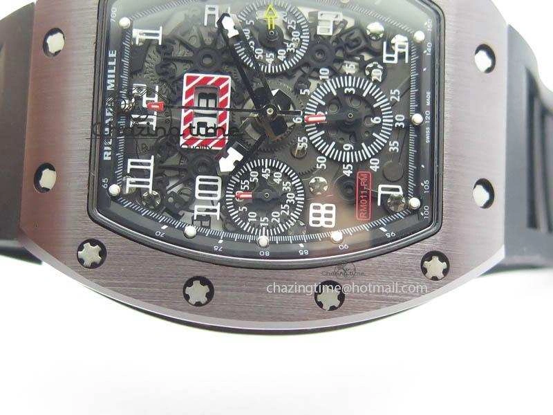 RM011 Felipe Massa Black Ceramic RG RMF Black Crown On Black Rubber Strap A Bright 9546