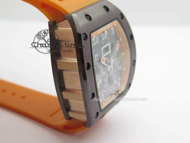 QuickDry RM011 Felipe Massa Black Ceramic RG RMF Orange Crown On Orange Rubber Strap A 9547