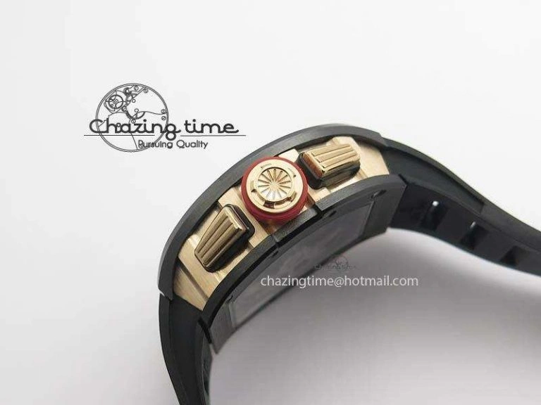 RM011 Felipe Massa Black Ceramic RG RMF Red Crown On Black Rubber Strap A FlexibleFit 9548