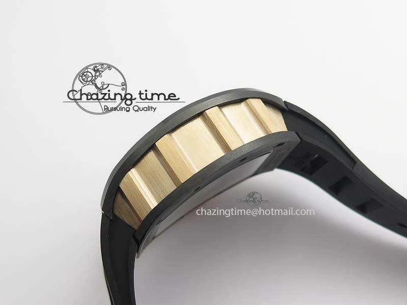 RM011 Felipe Massa Black Ceramic RG RMF Red Crown On Black Rubber Strap A FlexibleFit 9548