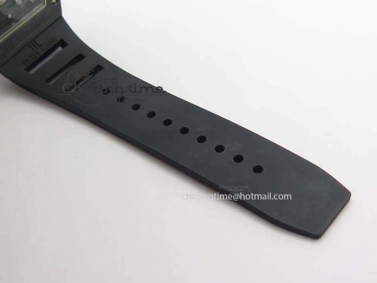 RM011 Felipe Massa Black Ceramic RG RMF Red Crown On Black Rubber Strap A FlexibleFit 9548