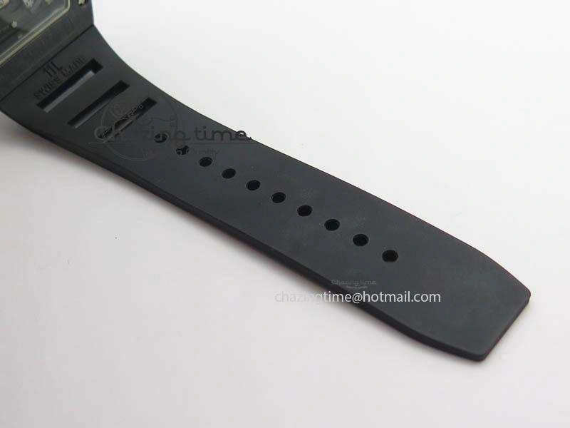 RM011 Felipe Massa Black Ceramic RG RMF Red Crown On Black Rubber Strap A FlexibleFit 9548
