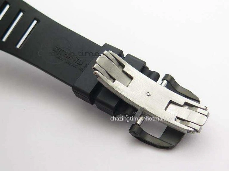 RM011 Felipe Massa Black Ceramic RG RMF Red Crown On Black Rubber Strap A FlexibleFit 9548