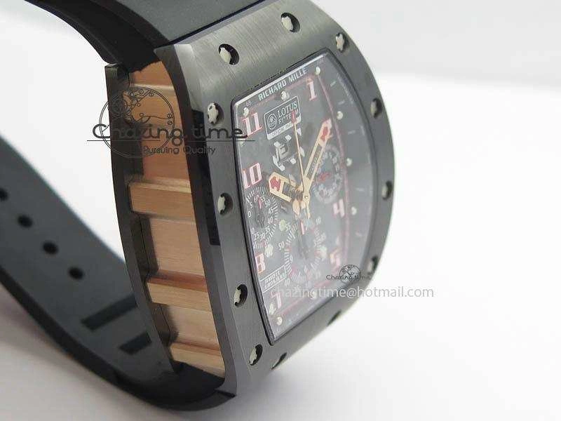 RM011 Felipe Massa Black Ceramic RG RMF Red Crown On Black Rubber Strap A FlexibleFit 9548