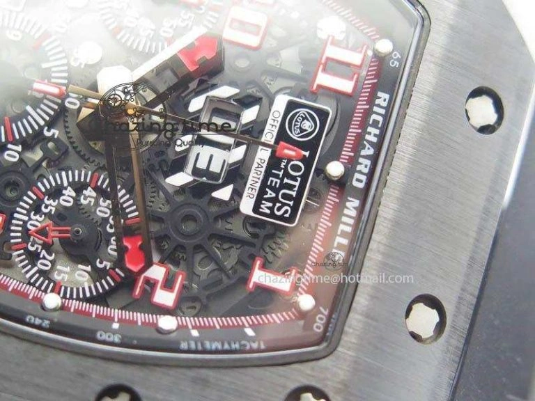 RM011 Felipe Massa Black Ceramic RG RMF Red Crown On Black Rubber Strap A FlexibleFit 9548