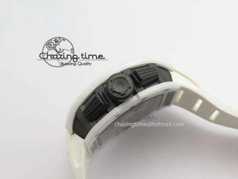 RM011 Felipe Massa White Ceramic DLC RMF Black Crown On White Rubber Strap A Resilient 9549