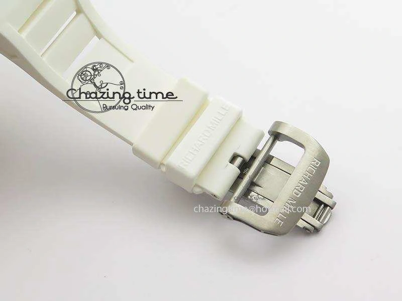 RM011 Felipe Massa White Ceramic DLC RMF Black Crown On White Rubber Strap A Resilient 9549