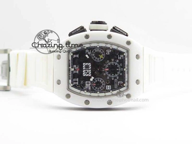 RM011 Felipe Massa White Ceramic DLC RMF White Crown On White Rubber Strap A Trendsetting 9551