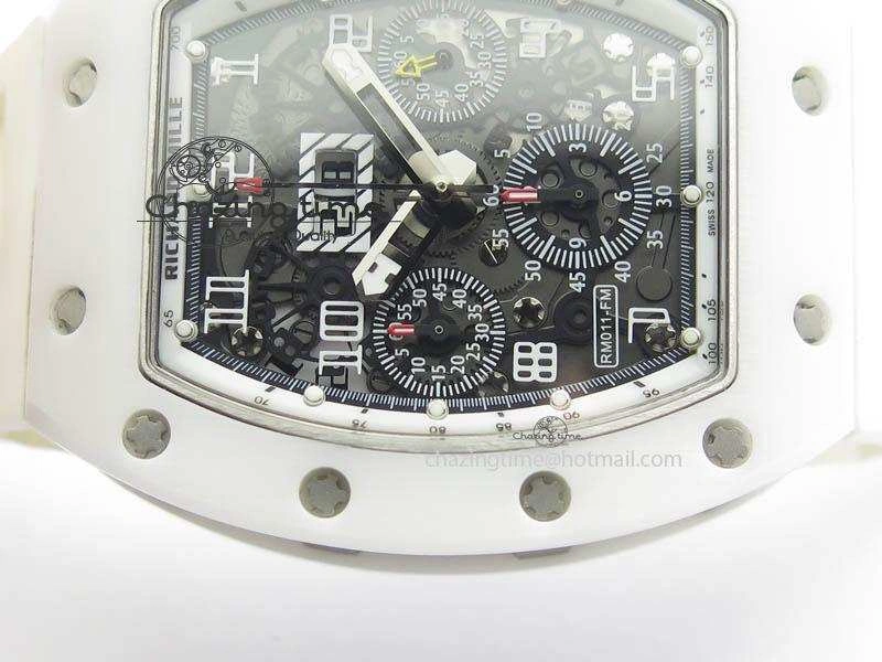 RM011 Felipe Massa White Ceramic DLC RMF White Crown On White Rubber Strap A Trendsetting 9551