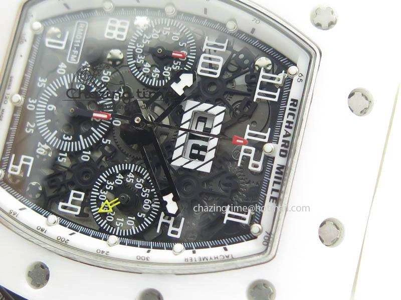RM011 Felipe Massa White Ceramic DLC RMF White Crown On White Rubber Strap A Trendsetting 9551