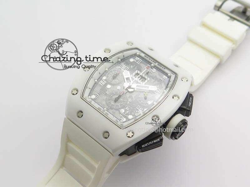 RM011 Felipe Massa White Ceramic DLC RMF White Crown On White Rubber Strap A Trendsetting 9551