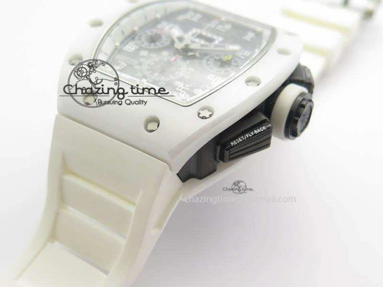 RM011 Felipe Massa White Ceramic DLC RMF White Crown On White Rubber Strap A Trendsetting 9551