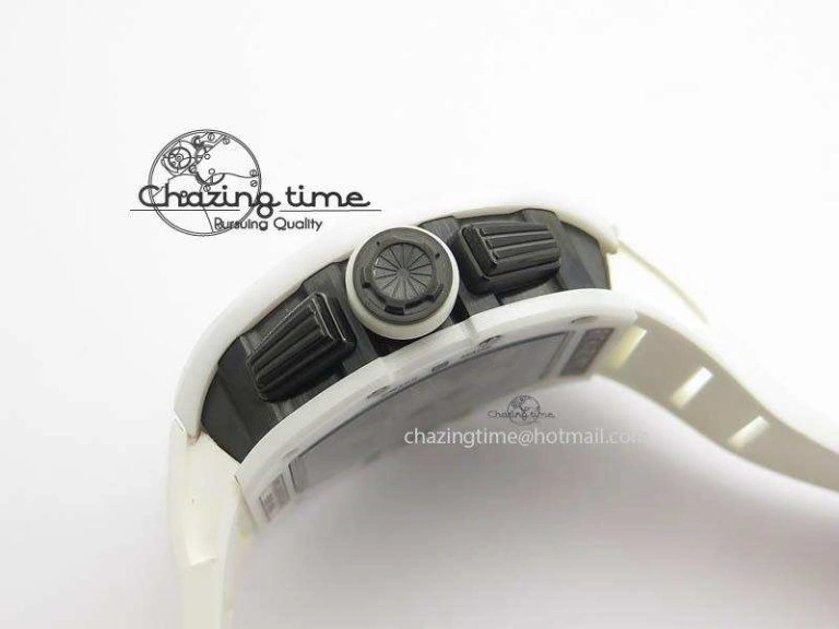 RM011 Felipe Massa White Ceramic DLC RMF White Crown On White Rubber Strap A Trendsetting 9551
