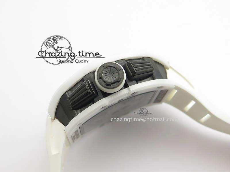 RM011 Felipe Massa White Ceramic DLC RMF White Crown On White Rubber Strap A Trendsetting 9551
