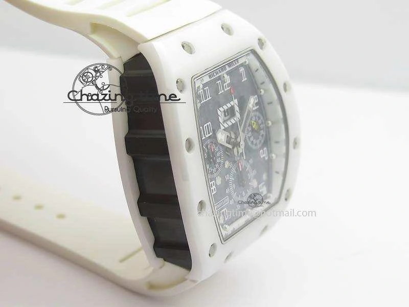 RM011 Felipe Massa White Ceramic DLC RMF White Crown On White Rubber Strap A Trendsetting 9551