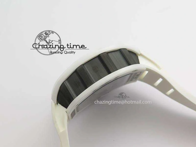 RM011 Felipe Massa White Ceramic DLC RMF White Crown On White Rubber Strap A Trendsetting 9551