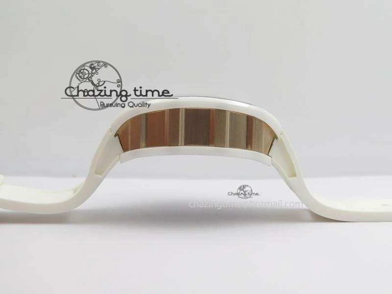 RM011 Felipe Massa White Ceramic RG RMF Red Crown On White Rubber Strap A SmartChoice 9550