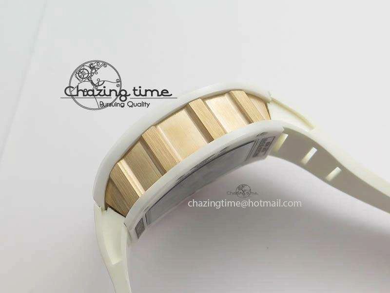 RM011 Felipe Massa White Ceramic RG RMF Red Crown On White Rubber Strap A SmartChoice 9550