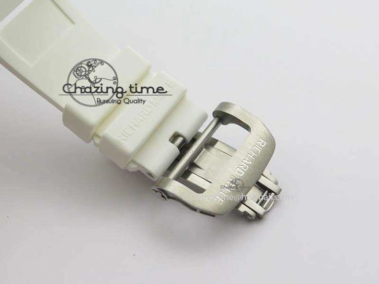 RM011 Felipe Massa White Ceramic RG RMF Red Crown On White Rubber Strap A SmartChoice 9550