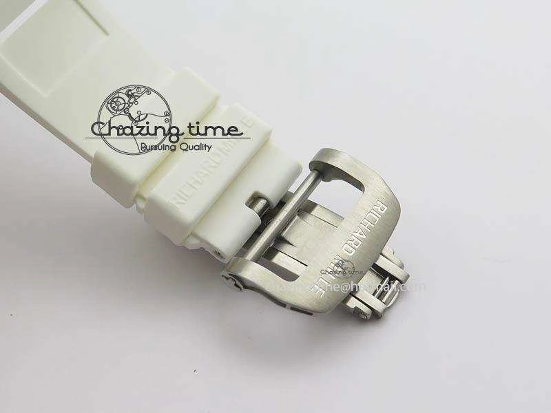 RM011 Felipe Massa White Ceramic RG RMF Red Crown On White Rubber Strap A SmartChoice 9550