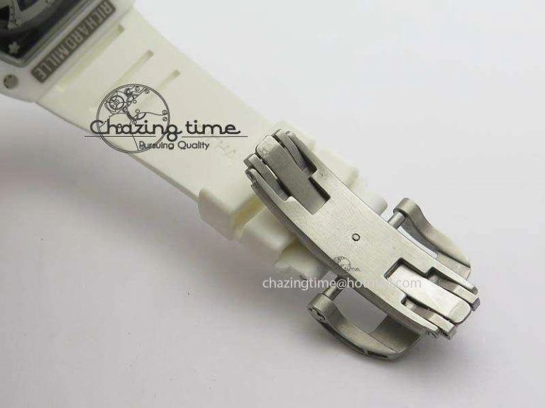RM011 Felipe Massa White Ceramic RG RMF Red Crown On White Rubber Strap A SmartChoice 9550