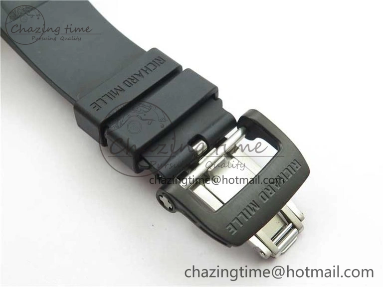 FastDry RM011 NTPT Carbon Chrono KVF 1:1 Best Edition Crystal Skeleton Dial Yellow Inner Bezel on Black Rubber Strap A 9399