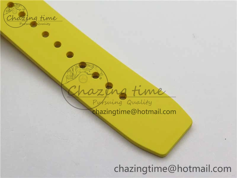 WeatherProof RM011 NTPT Carbon Chrono KVF 1:1 Best Edition Crystal Skeleton Dial Yellow Inner Bezel on Yellow Rubber Strap A 9401