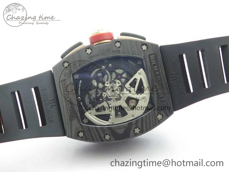 RM011 NTPT Lotus F1 Team RG Chrono KVF 1:1 Best Edition Skeleton Dial Red On Rubber Strap A Chic 9544