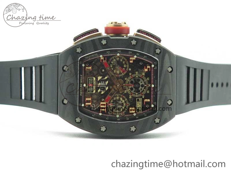 RM011 NTPT Lotus F1 Team RG Chrono KVF 1:1 Best Edition Skeleton Dial Red On Rubber Strap A Chic 9544